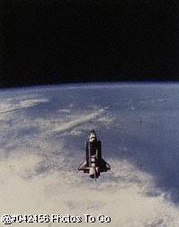 US STS-7 Challenger space shuttle in flight